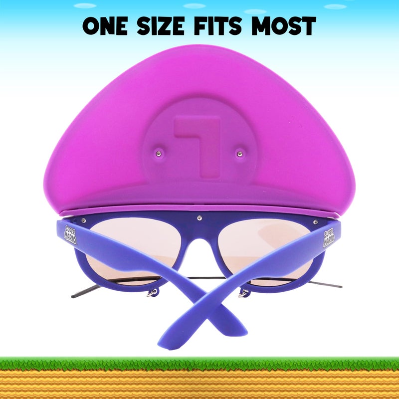 Sun-Staches Waluigi Sunglasses | Officially Licensed Nintendo Costume Accessory for Super Mario Fans | UV 400 | One Size Fits Most - Image 3